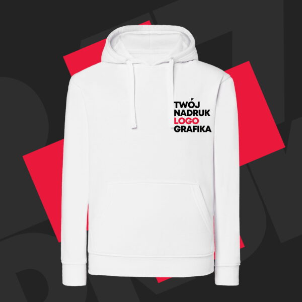 Bluza z kapturem z własnym nadrukiem na piersi