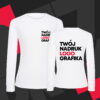 Longsleeve damski z własnym nadrukiem na przodzie i plecach